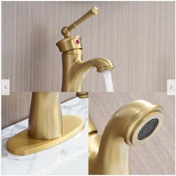 Bathroom sink faucet- single handle, brushed gold-new in box-Clihome - Picture 14 of 15